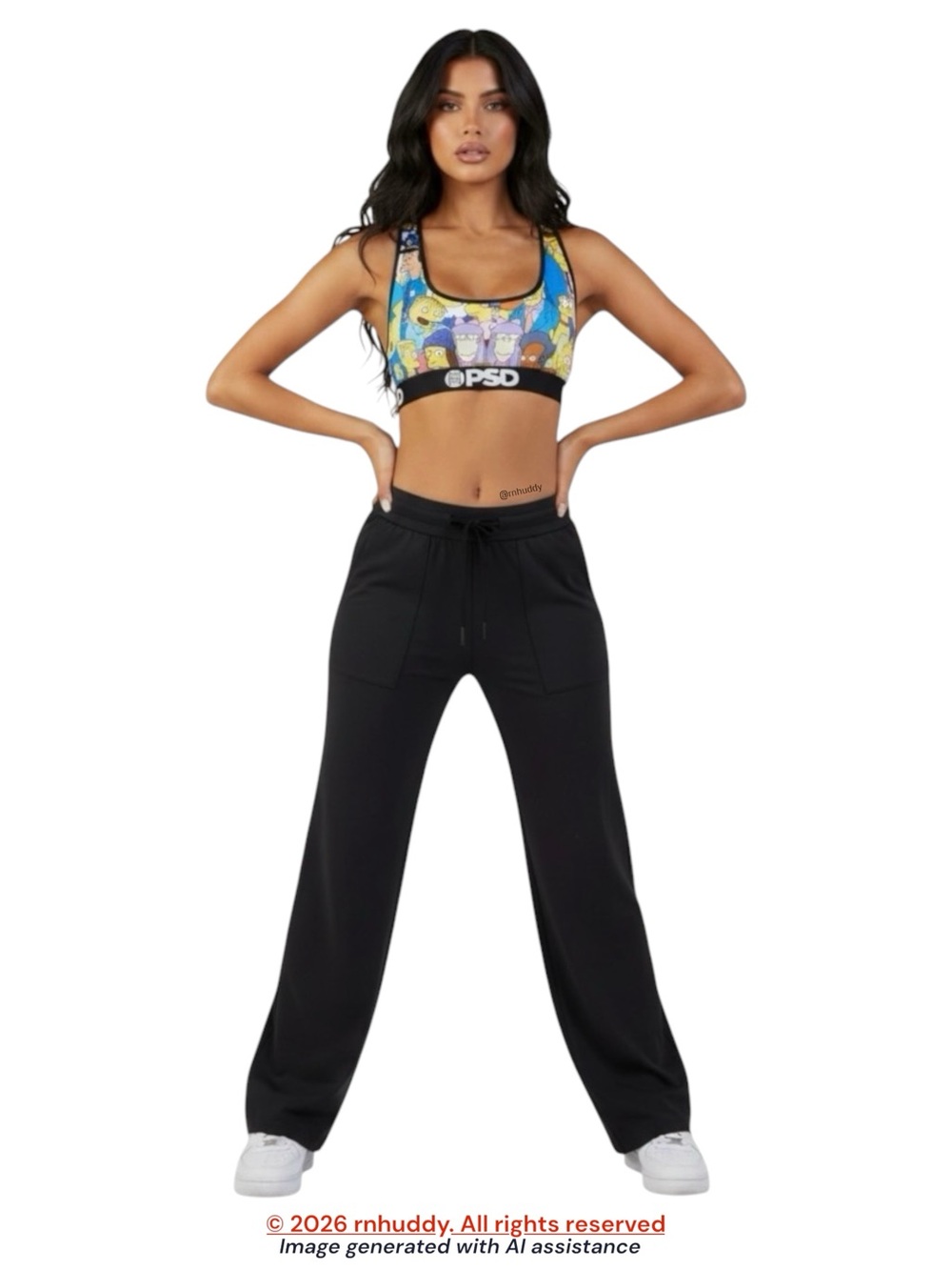 Colorfulkoala L black dreamlux wide leg pants